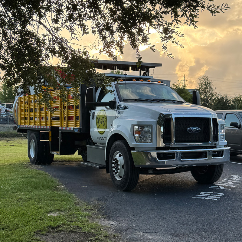 company truck in driveway